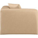 Meridian Cube Tan Vegan Leather Corner Chair IMAGE 5