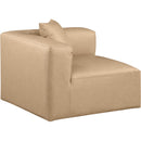 Meridian Cube Tan Vegan Leather Corner Chair IMAGE 6