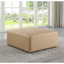Meridian Cube Tan Vegan Leather Ottoman IMAGE 2