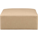 Meridian Cube Tan Vegan Leather Ottoman IMAGE 3