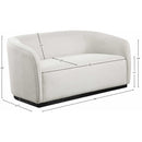 Meridian Mylah Beige Polyester Fabric Loveseat IMAGE 9