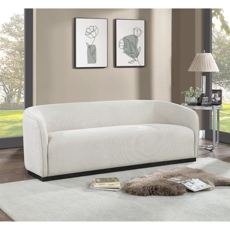Meridian Mylah Beige Polyester Fabric Sofa IMAGE 2