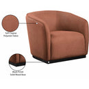 Meridian Mylah Cognac Polyester Fabric Chair IMAGE 8