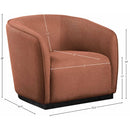 Meridian Mylah Cognac Polyester Fabric Chair IMAGE 9