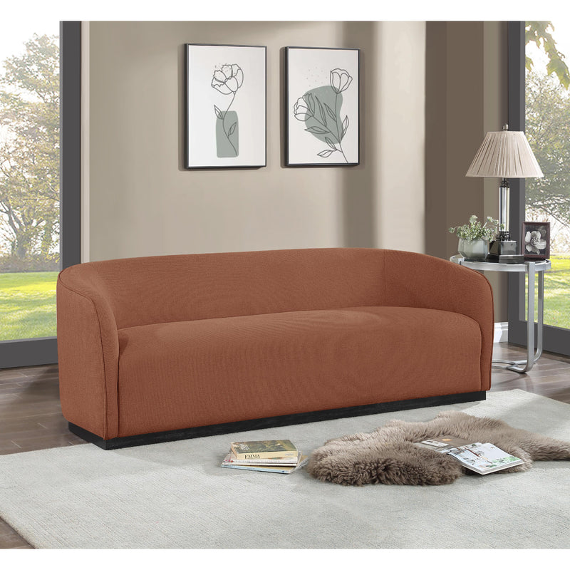 Meridian Mylah Cognac Polyester Fabric Sofa IMAGE 2