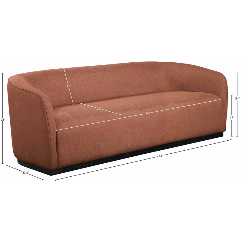 Meridian Mylah Cognac Polyester Fabric Sofa IMAGE 9