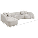 Meridian Rita Beige Polyester Fabric 3 pc Sectional (3 Boxes) IMAGE 11