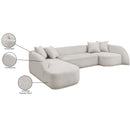 Meridian Rita Beige Polyester Fabric 3 pc Sectional (3 Boxes) IMAGE 12