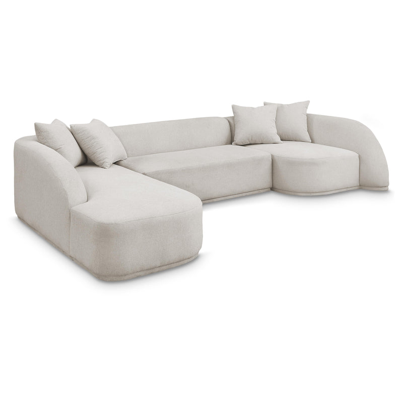 Meridian Rita Beige Polyester Fabric 3 pc Sectional (3 Boxes) IMAGE 1
