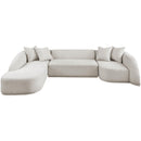 Meridian Rita Beige Polyester Fabric 3 pc Sectional (3 Boxes) IMAGE 4