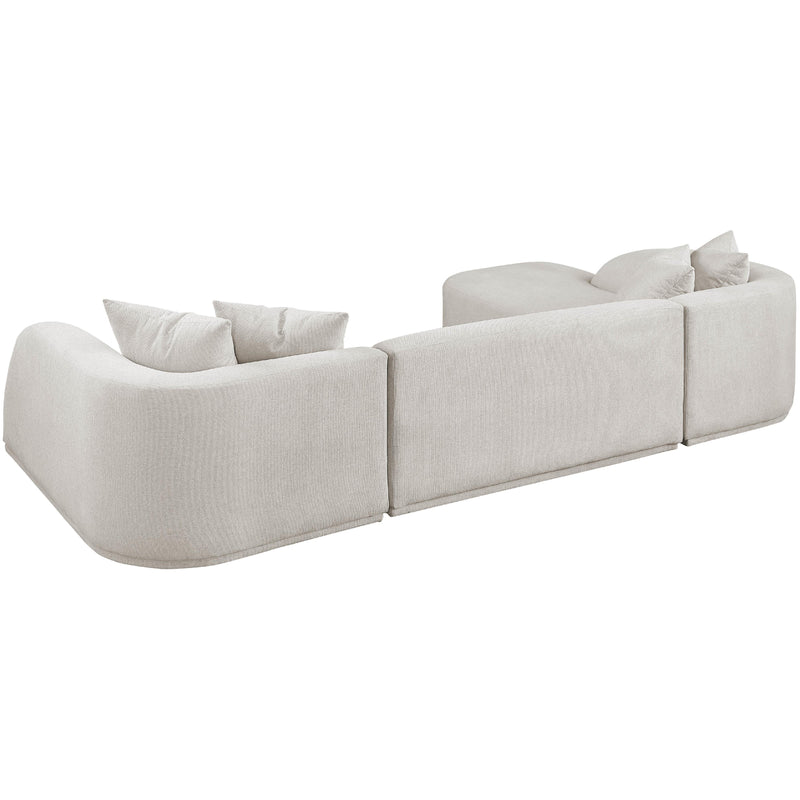 Meridian Rita Beige Polyester Fabric 3 pc Sectional (3 Boxes) IMAGE 5