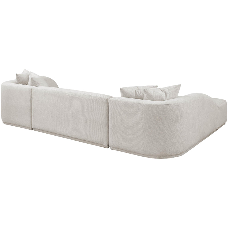 Meridian Rita Beige Polyester Fabric 3 pc Sectional (3 Boxes) IMAGE 6