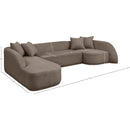 Meridian Rita Brown Polyester Fabric 3 pc Sectional (3 Boxes) IMAGE 11