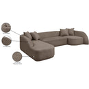 Meridian Rita Brown Polyester Fabric 3 pc Sectional (3 Boxes) IMAGE 12