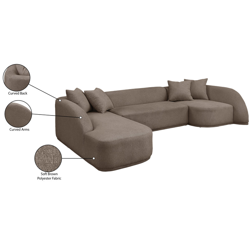 Meridian Rita Brown Polyester Fabric 3 pc Sectional (3 Boxes) IMAGE 12
