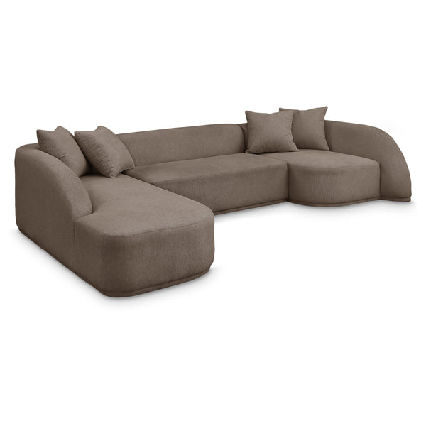 Meridian Rita Brown Polyester Fabric 3 pc Sectional (3 Boxes) IMAGE 1