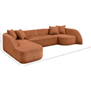 Meridian Rita Cognac Polyester Fabric 3 pc Sectional (3 Boxes) IMAGE 11