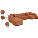 Meridian Rita Cognac Polyester Fabric 3 pc Sectional (3 Boxes) IMAGE 12