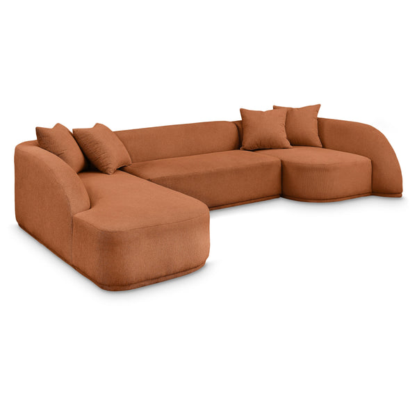 Meridian Rita Cognac Polyester Fabric 3 pc Sectional (3 Boxes) IMAGE 1