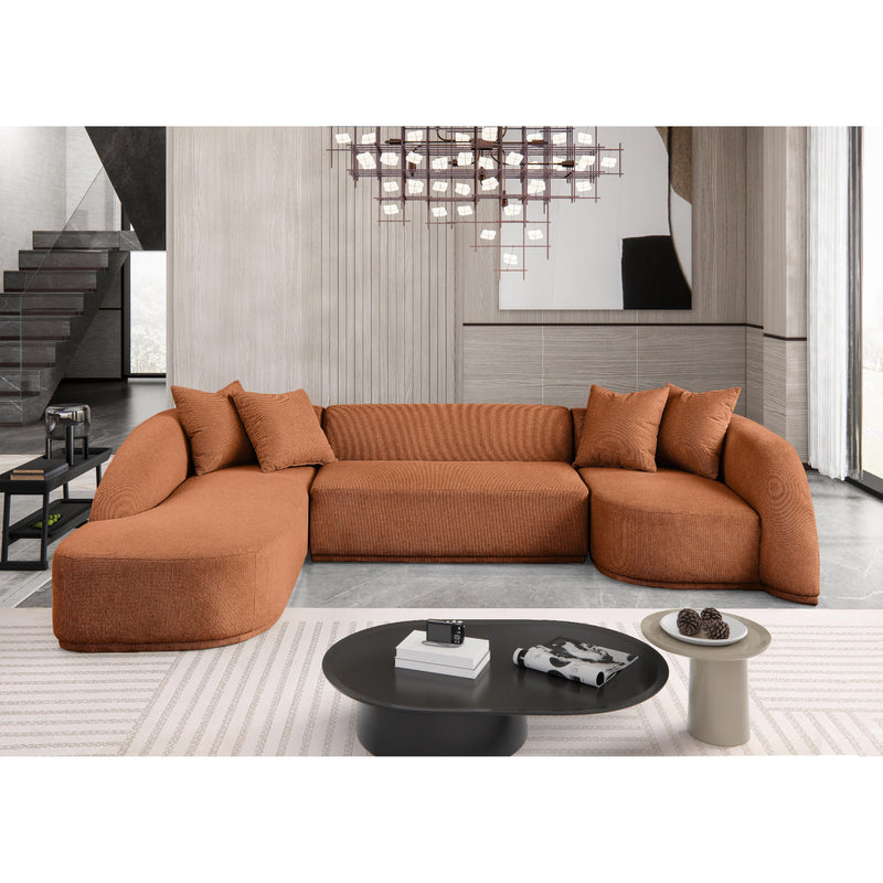 Meridian Rita Cognac Polyester Fabric 3 pc Sectional (3 Boxes) IMAGE 2