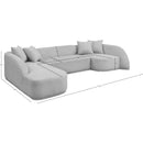 Meridian Rita Grey Polyester Fabric 3 pc Sectional (3 Boxes) IMAGE 11