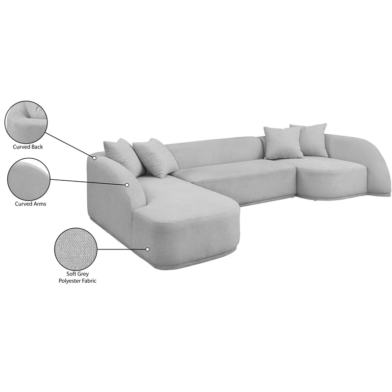 Meridian Rita Grey Polyester Fabric 3 pc Sectional (3 Boxes) IMAGE 12
