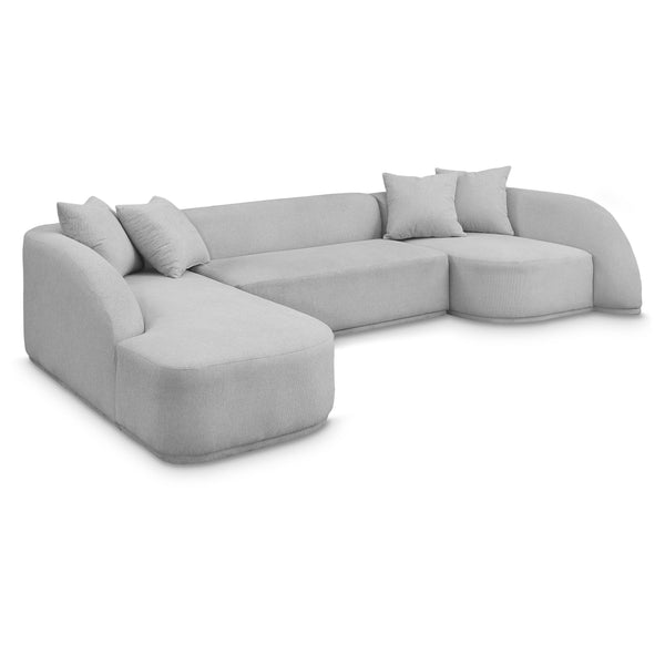 Meridian Rita Grey Polyester Fabric 3 pc Sectional (3 Boxes) IMAGE 1