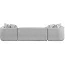 Meridian Rita Grey Polyester Fabric 3 pc Sectional (3 Boxes) IMAGE 3