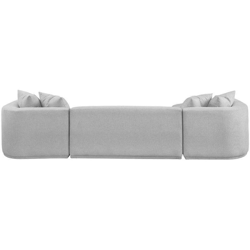 Meridian Rita Grey Polyester Fabric 3 pc Sectional (3 Boxes) IMAGE 3