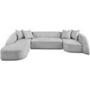 Meridian Rita Grey Polyester Fabric 3 pc Sectional (3 Boxes) IMAGE 4