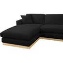 Meridian Johanna Black Linen Textured Fabric 3 pc Sectional (3 Boxes) IMAGE 10