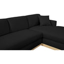 Meridian Johanna Black Linen Textured Fabric 3 pc Sectional (3 Boxes) IMAGE 11