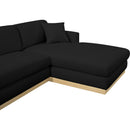 Meridian Johanna Black Linen Textured Fabric 3 pc Sectional (3 Boxes) IMAGE 12