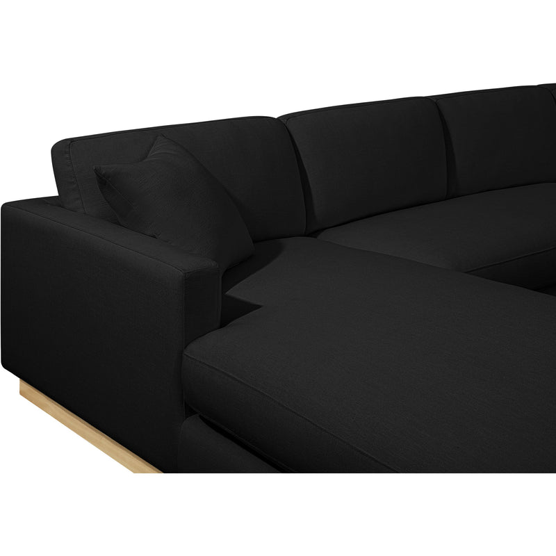 Meridian Johanna Black Linen Textured Fabric 3 pc Sectional (3 Boxes) IMAGE 14