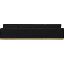 Meridian Johanna Black Linen Textured Fabric 3 pc Sectional (3 Boxes) IMAGE 4