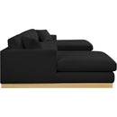 Meridian Johanna Black Linen Textured Fabric 3 pc Sectional (3 Boxes) IMAGE 8