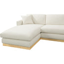 Meridian Johanna Cream Linen Textured Fabric 3 pc Sectional (3 Boxes) IMAGE 10