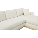 Meridian Johanna Cream Linen Textured Fabric 3 pc Sectional (3 Boxes) IMAGE 11