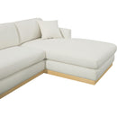 Meridian Johanna Cream Linen Textured Fabric 3 pc Sectional (3 Boxes) IMAGE 12