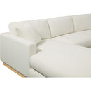 Meridian Johanna Cream Linen Textured Fabric 3 pc Sectional (3 Boxes) IMAGE 14