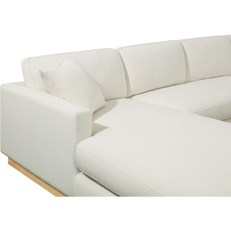 Meridian Johanna Cream Linen Textured Fabric 3 pc Sectional (3 Boxes) IMAGE 14