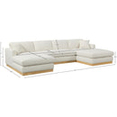 Meridian Johanna Cream Linen Textured Fabric 3 pc Sectional (3 Boxes) IMAGE 17