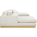 Meridian Johanna Cream Linen Textured Fabric 3 pc Sectional (3 Boxes) IMAGE 8