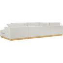 Meridian Johanna Cream Linen Textured Fabric 3 pc Sectional (3 Boxes) IMAGE 9