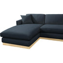 Meridian Johanna Navy Linen Textured Fabric 3 pc Sectional (3 Boxes) IMAGE 10