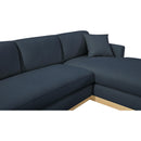 Meridian Johanna Navy Linen Textured Fabric 3 pc Sectional (3 Boxes) IMAGE 11