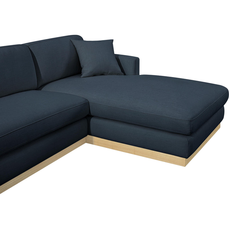 Meridian Johanna Navy Linen Textured Fabric 3 pc Sectional (3 Boxes) IMAGE 12