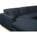 Meridian Johanna Navy Linen Textured Fabric 3 pc Sectional (3 Boxes) IMAGE 14