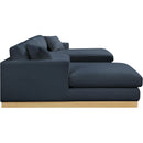 Meridian Johanna Navy Linen Textured Fabric 3 pc Sectional (3 Boxes) IMAGE 8