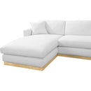 Meridian Johanna White Linen Textured Fabric 3 pc Sectional (3 Boxes) IMAGE 10